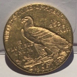 紫瑗钱币—微拍第49期  美国 1925年 印第安人 2.5元 4.18克 0.9金