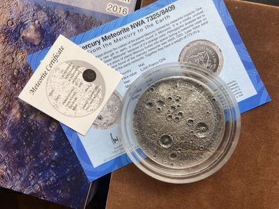 【币观天下】第104期钱币拍卖 - 【马里】2106年5oz水星陨石7325/8409陨石币