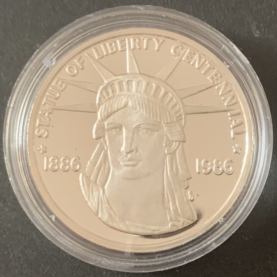 紫瑗钱币—微拍第49期  美国 1986年 华盛顿穿越特拉华州 银章 28.35克 0.925银 精制