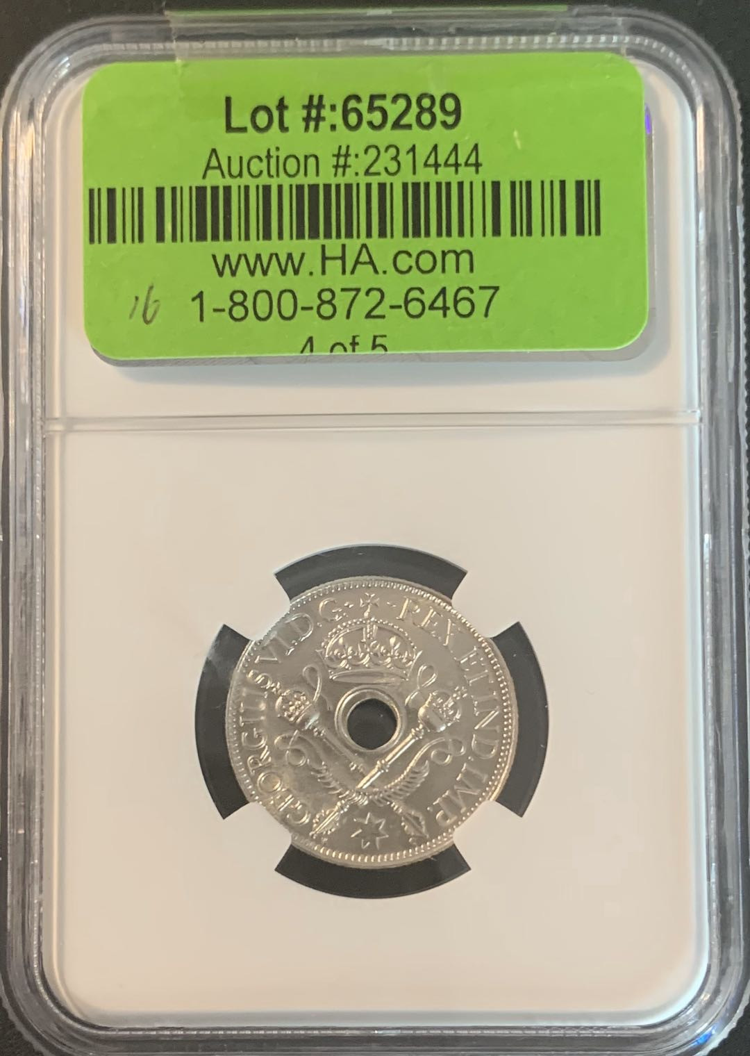 紫瑗钱币—微拍第49期  新几内亚 1938年 1先令 NGC MS64