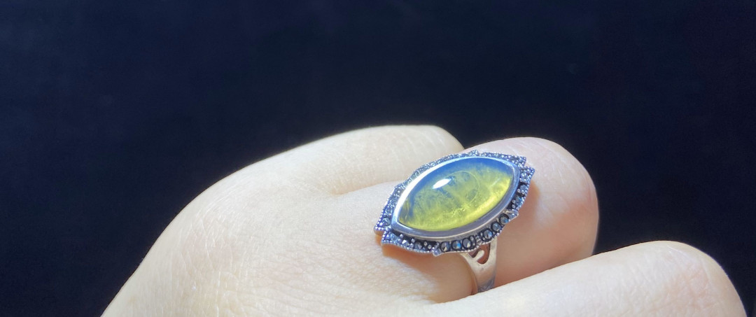 多米尼加蓝珀-缅甸琥珀 多米尼加蓝珀女戒