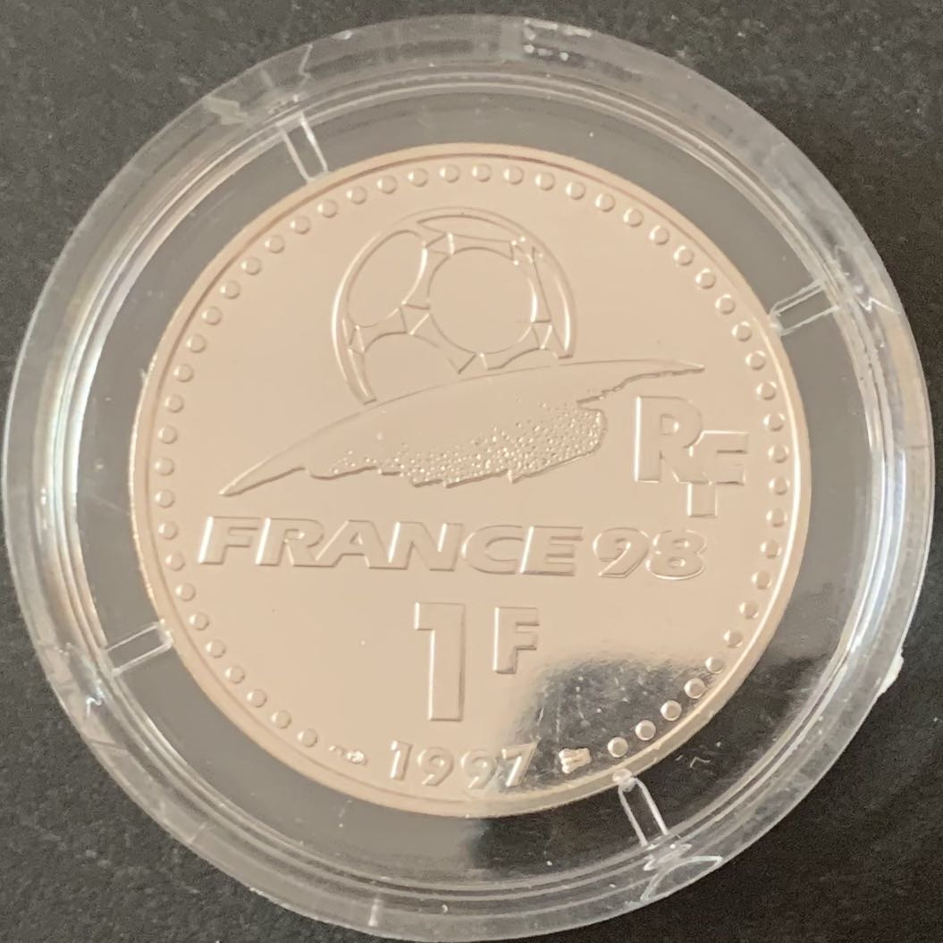 紫瑗钱币—微拍第49期  法国 1997年 98法国世界杯 1法郎 12克 0.9银