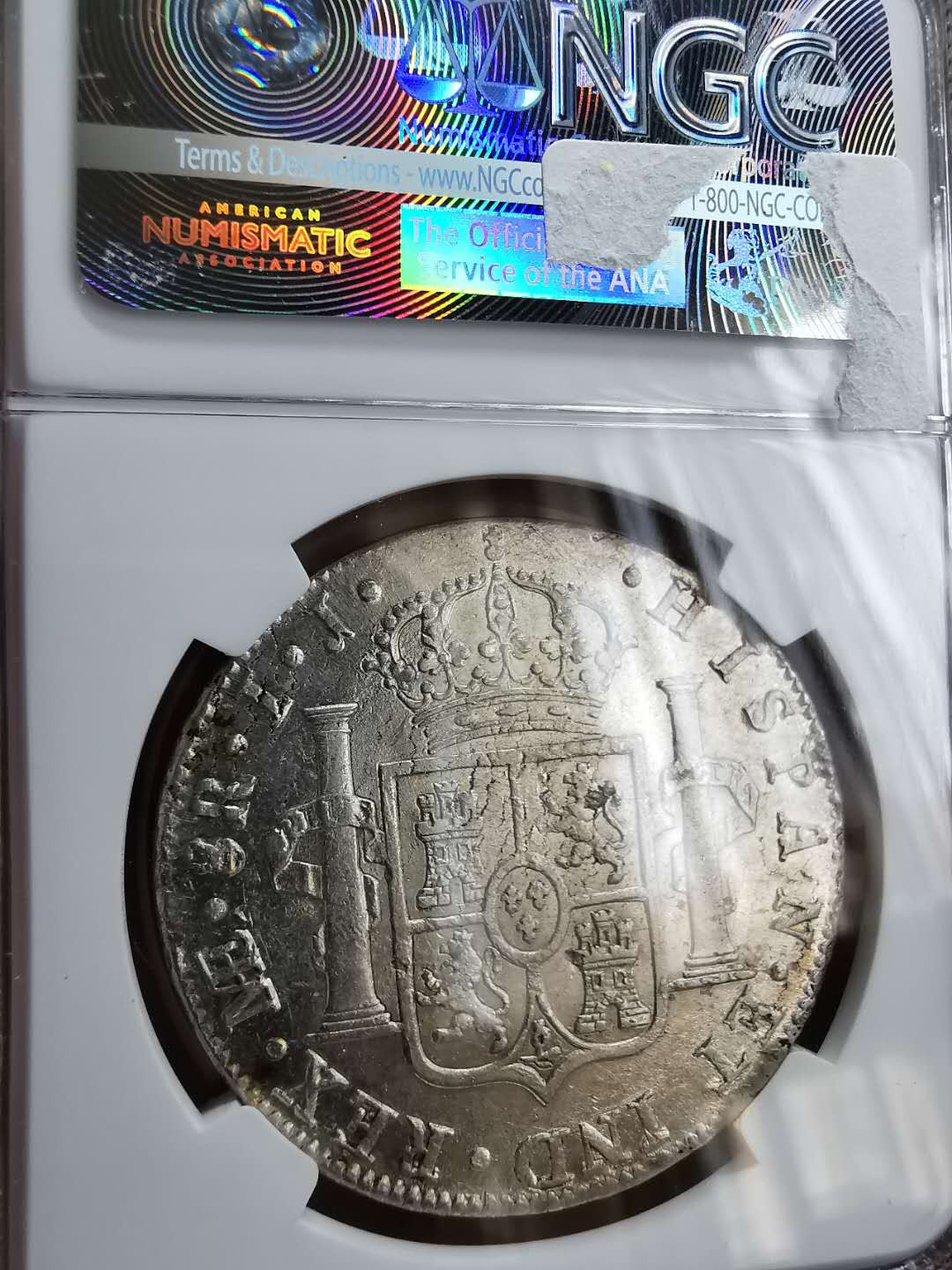 凡希社世界钱币微拍第一百十六期 荐！1798秘鲁卡四双柱NGC-MS62