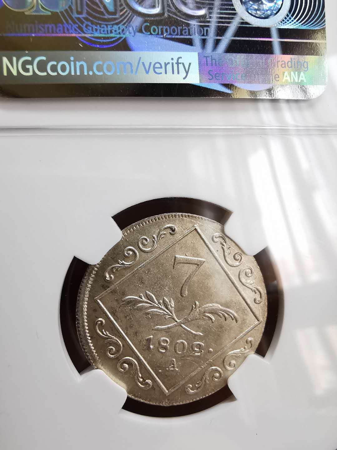 凡希社世界钱币微拍第一百十六期 1802奥地利7K银币NGC-MS62