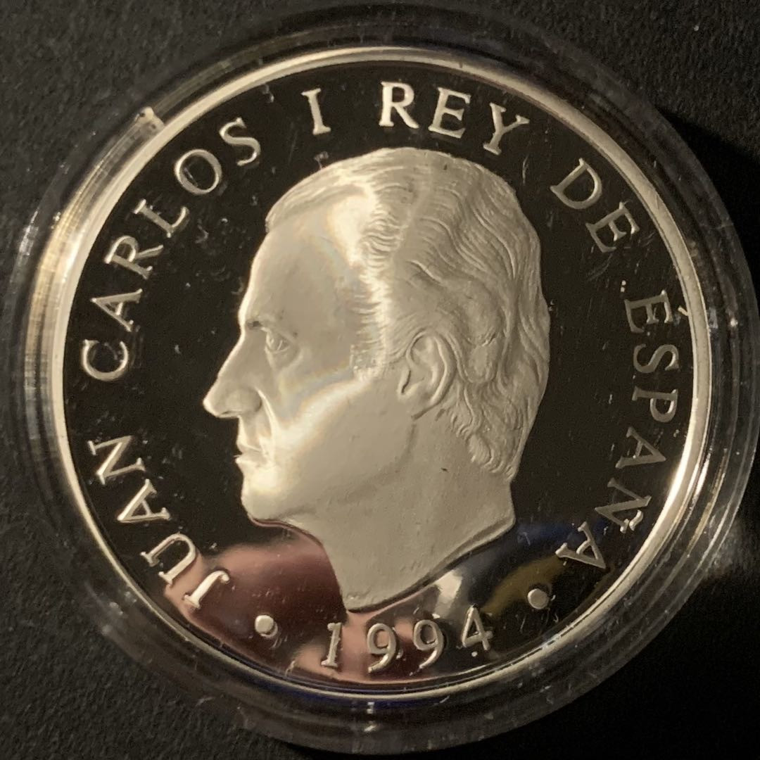 紫瑗钱币—微拍第50期  西班牙 1994年 珍稀动物 紫苍鹭 2000比塞塔 27克 0.925银 精制