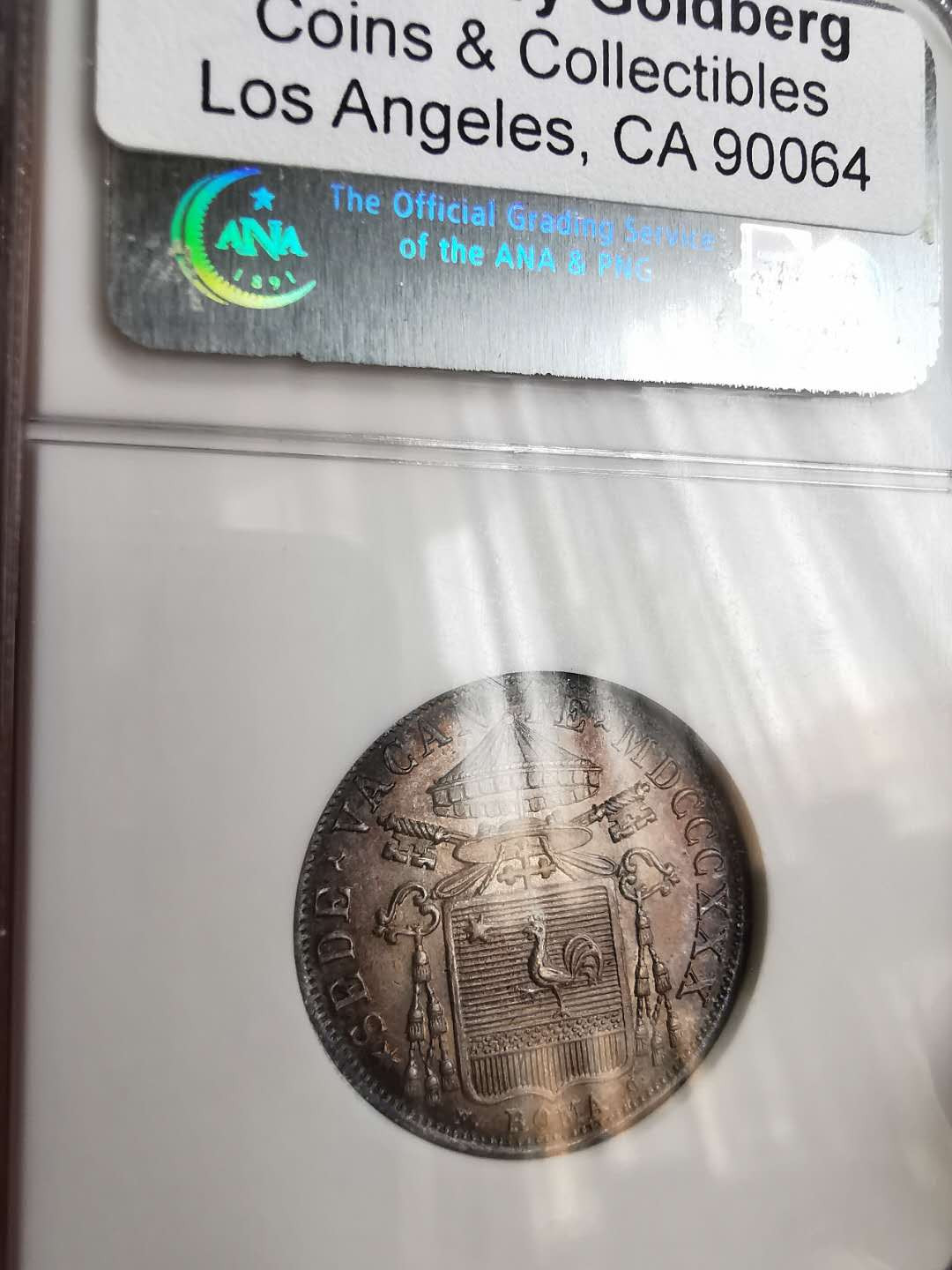 凡希社世界钱币微拍第一百十六期 稀！1830教皇国缺位30B NGC-MS64稀有品种！