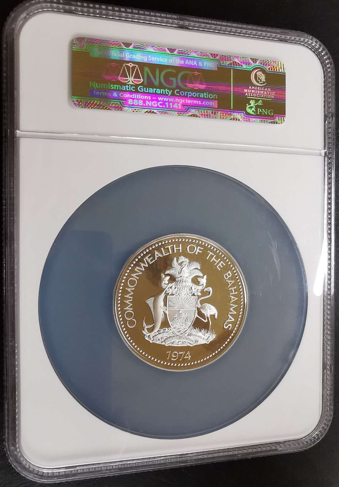 凡希社世界钱币微拍第一百十六期 1974巴哈马独立纪念大银NGC-PF69UC