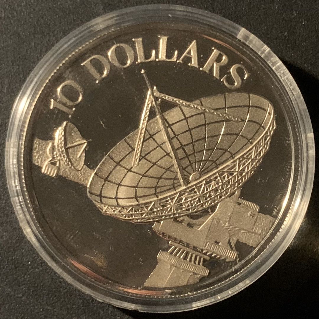 紫瑗钱币—微拍第50期  新加坡 1978年 通信卫星 10元 31.1克 0.5银 精制