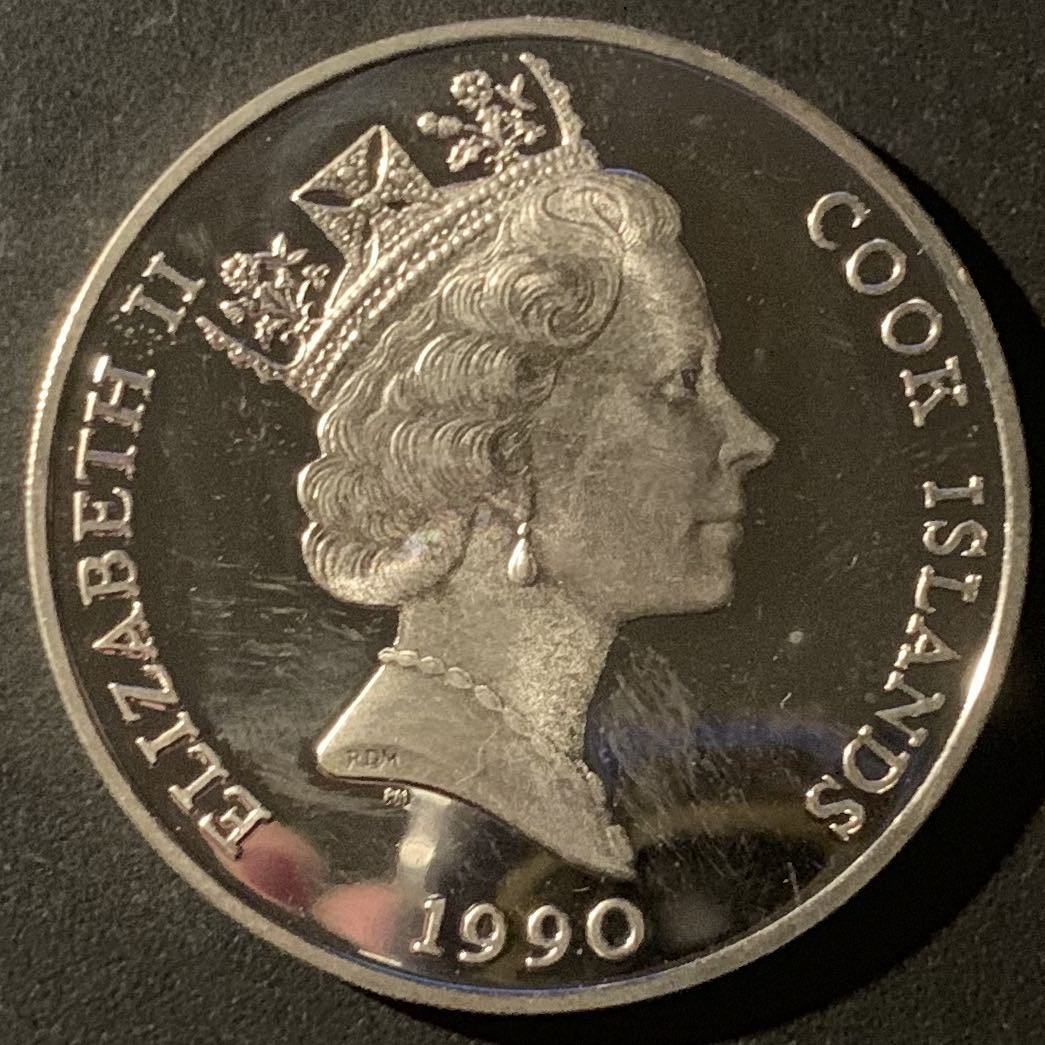 紫瑗钱币—微拍第50期  库克 1990年 世界濒危野生动物系列 北山羊 50元 19.2克 0.925银 精制