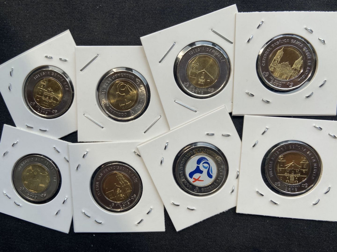 【币观天下】第104期钱币拍卖 【巴拿马】巴拿马双色纪念币8枚【加双色币】