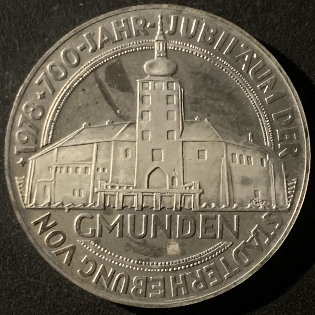 紫瑗钱币—微拍第50期  奥地利 1978年 格蒙登建市700周年 100先令 24克 0.64银 精制