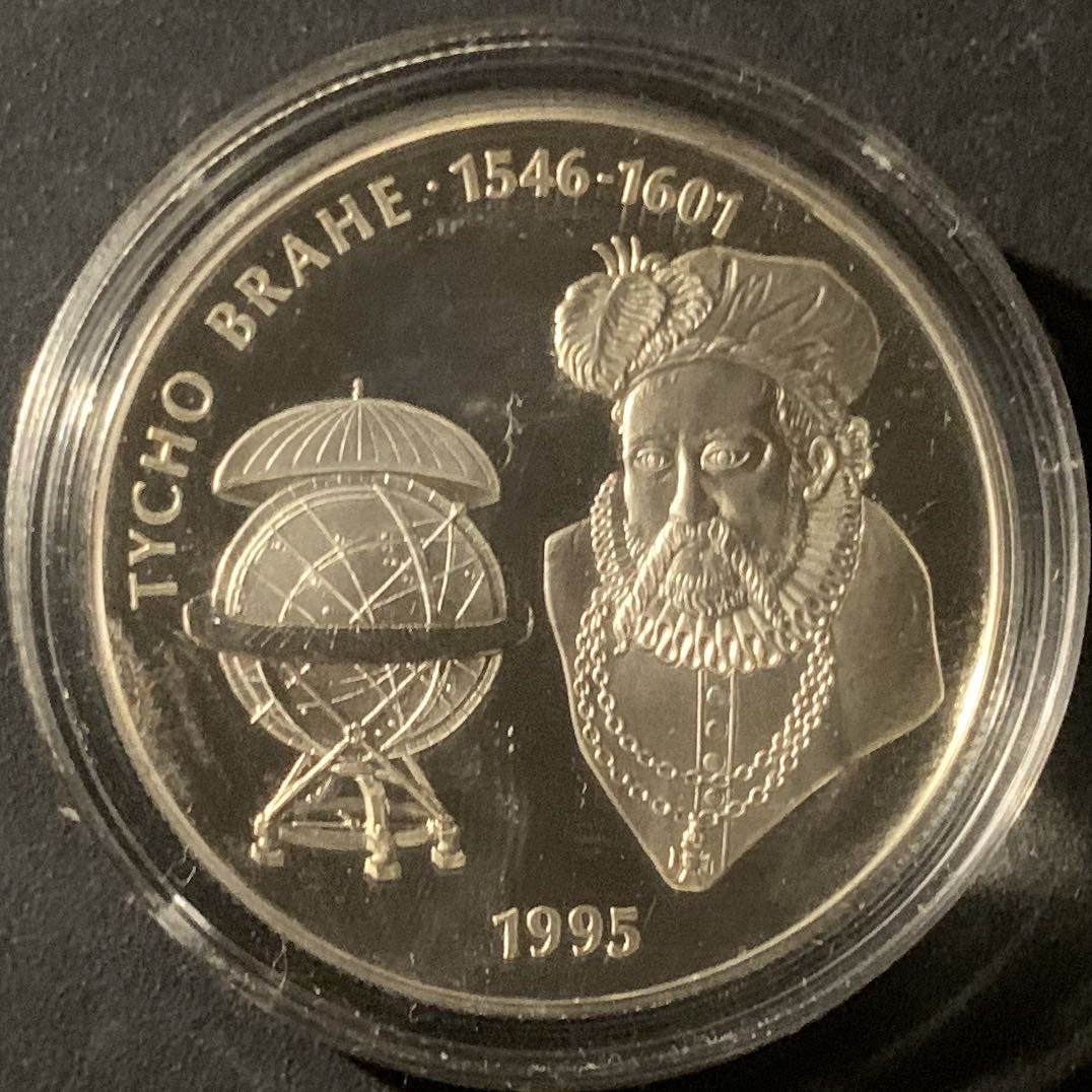 紫瑗钱币—微拍第50期  牙买加 1995年 第谷布拉赫 25元 28.28克 0.925银