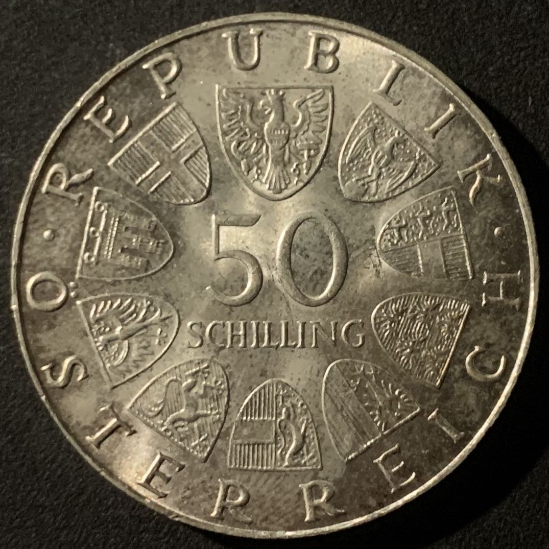 紫瑗钱币—微拍第50期  奥地利 1972年 萨尔兹堡大学350周年 50先令 20克 0.9银