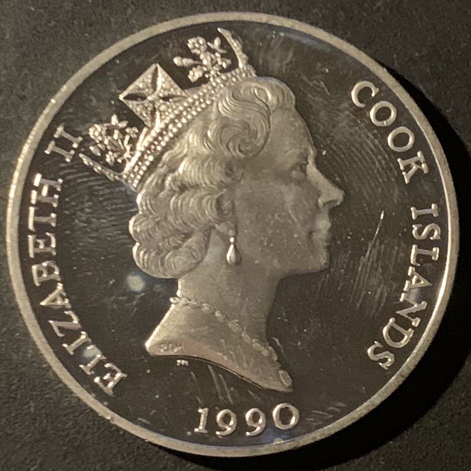 紫瑗钱币—微拍第50期  库克群岛 1990年 世界濒危野生动物系列 折耳猫 50元 19.8克 0.925银 精制