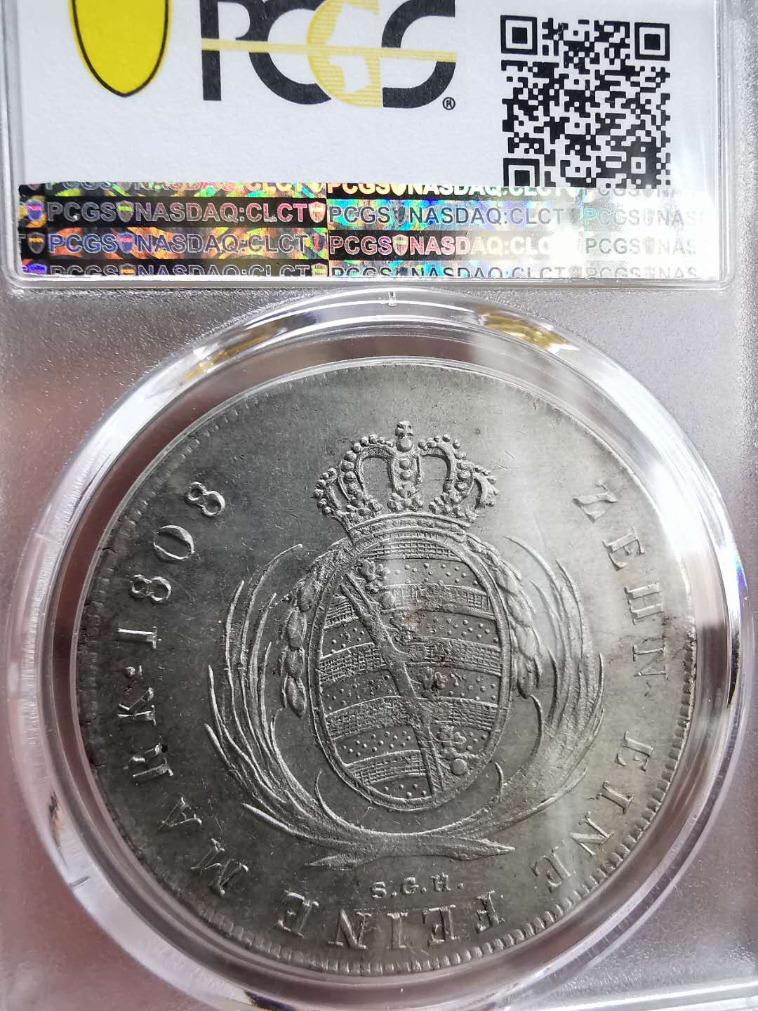 凡希社世界钱币微拍第一百十六期 1808萨克森大型泰勒PCGS-AU58