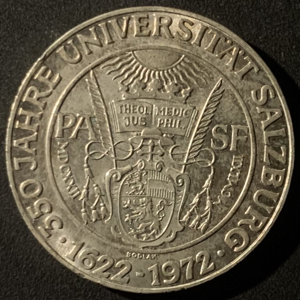 紫瑗钱币—微拍第50期  奥地利 1972年 萨尔兹堡大学350周年 50先令 20克 0.9银