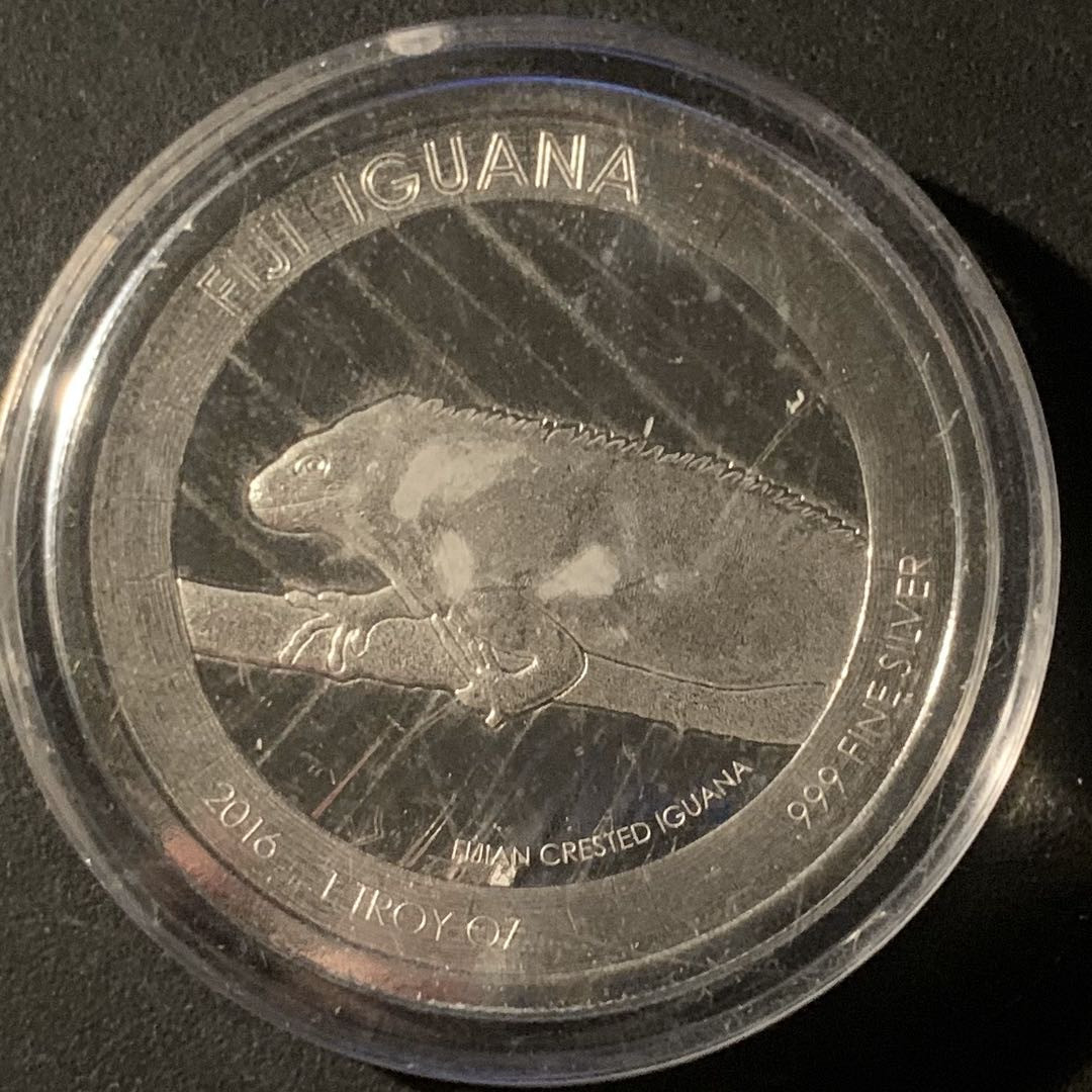 紫瑗钱币—微拍第50期  斐济 2016年 斐济蜥蜴 1元 投资银币 1盎司 0.999银 