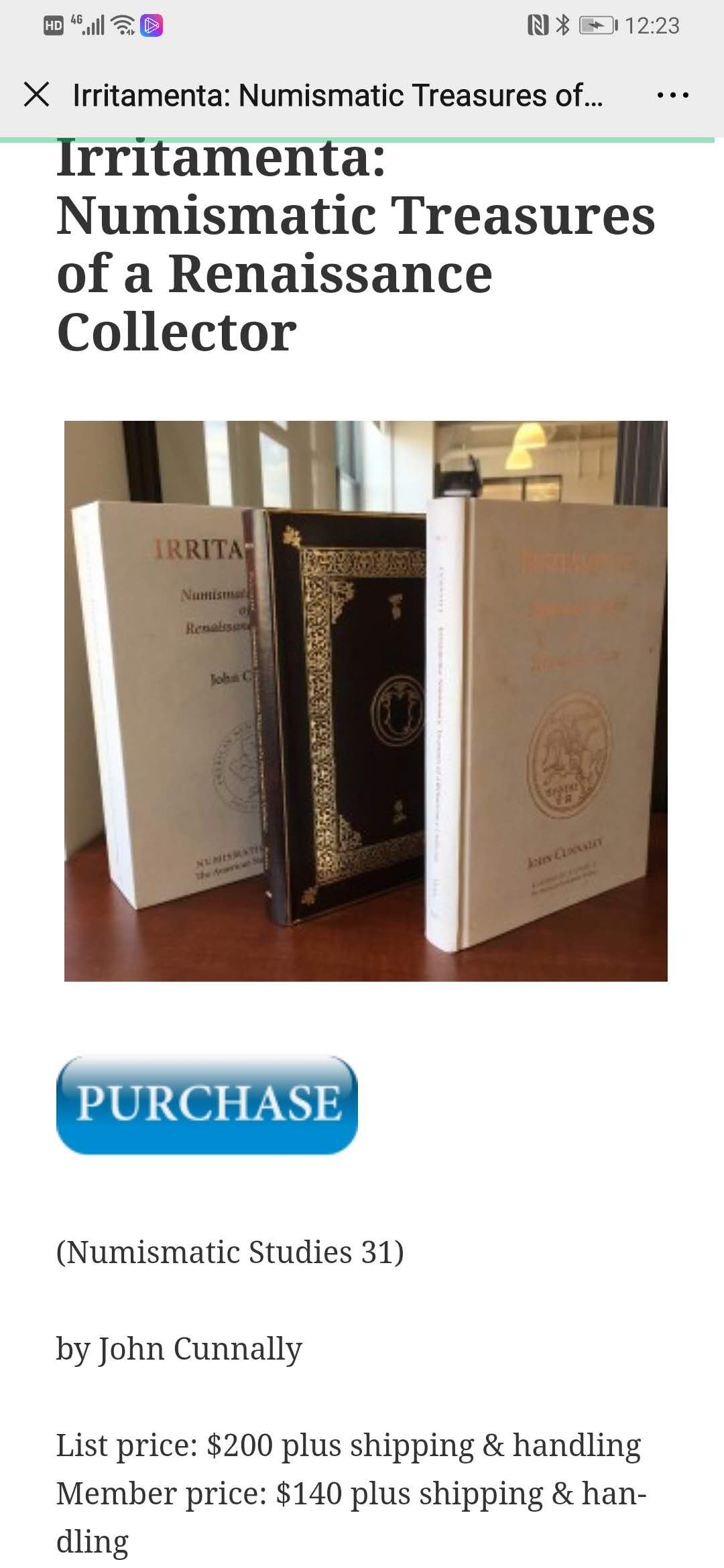 凡希社世界钱币微拍第一百十六期 书籍：一份文艺复兴时期钱币收藏的珍贵文献 两册 九五品