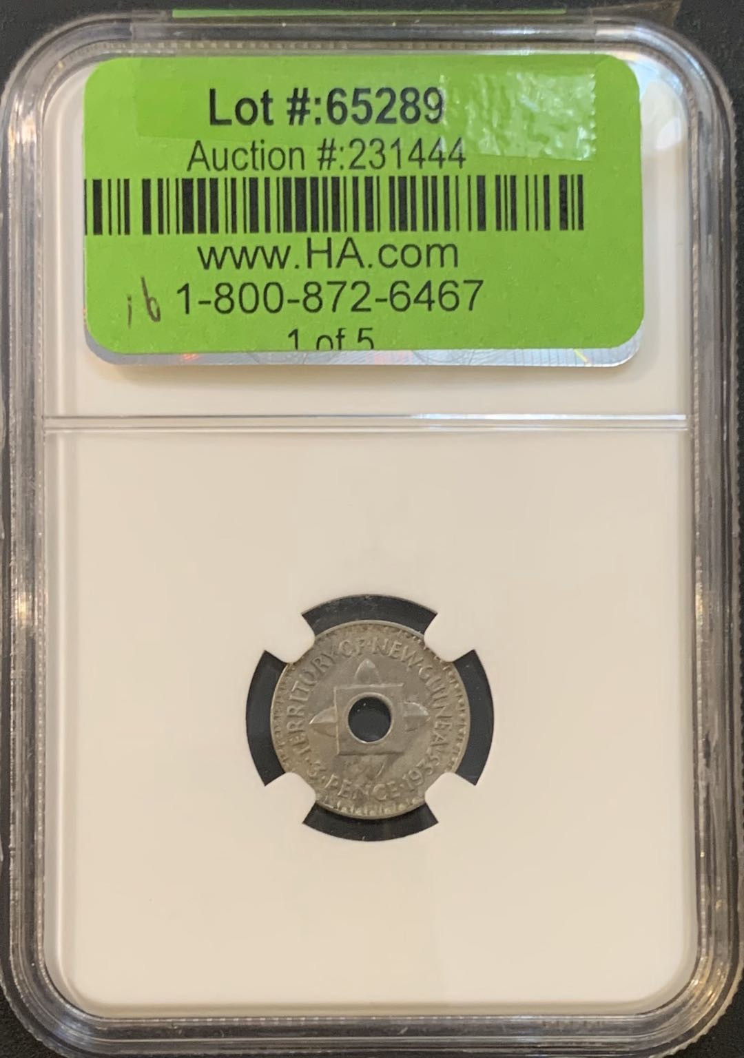 紫瑗钱币—微拍第50期  新几内亚 1935年 3便士 NGC MS63