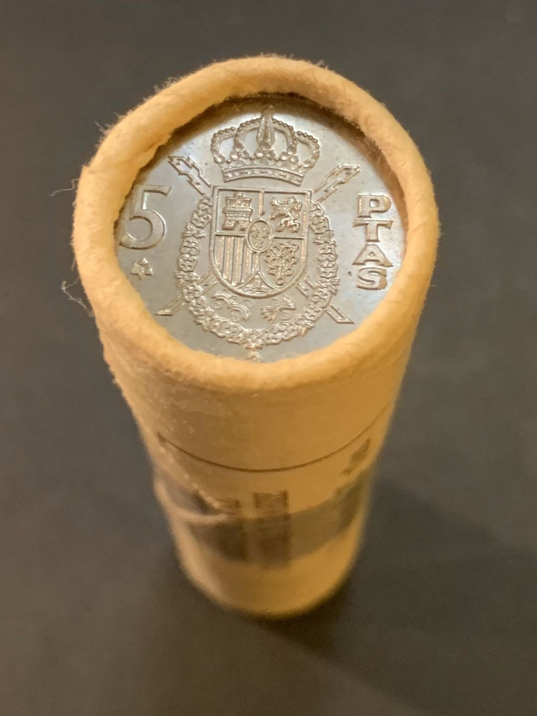 紫瑗钱币—微拍第50期  西班牙 1975年 胡安 卡洛斯 5比塞塔 白铜 50枚整卷