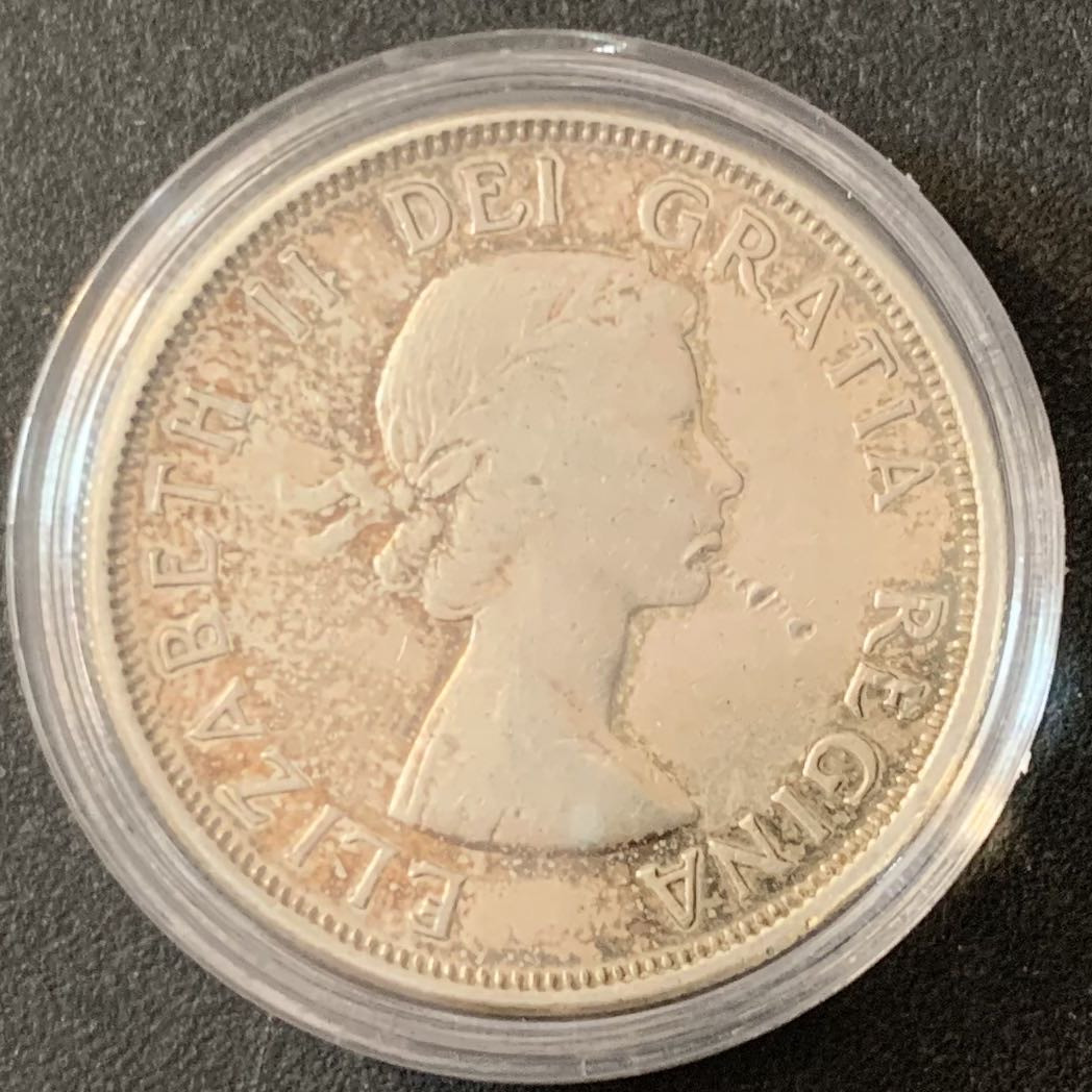 紫瑗钱币—微拍第51期 加拿大 1960年 伊丽莎白二世 50分 11.67克 0.8银