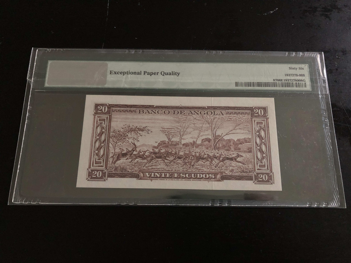 【收藏联盟】第133期拍卖——别墅和花园（共50拍） 安哥拉 1956年 20埃斯库多 PMG66EPQ 动物群