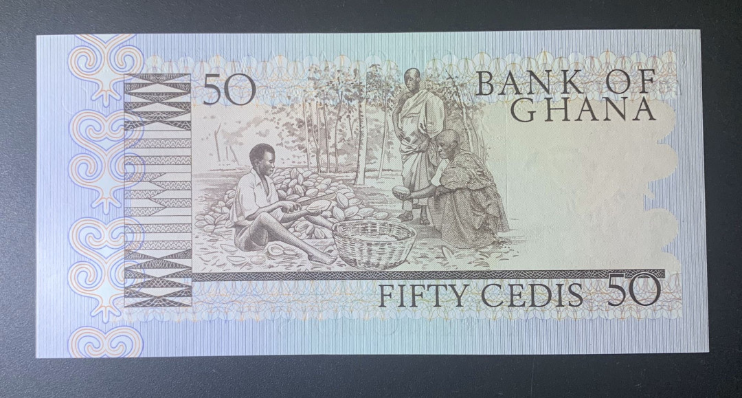 紫瑗钱币—微拍第52期 —纸币场 加纳  1979—1980年 50塞地 P-22 UNC