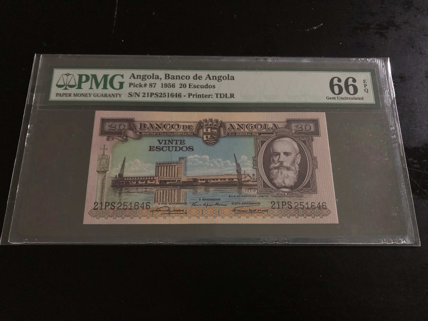 【收藏联盟】第133期拍卖——别墅和花园（共50拍） 安哥拉 1956年 20埃斯库多 PMG66EPQ 动物群