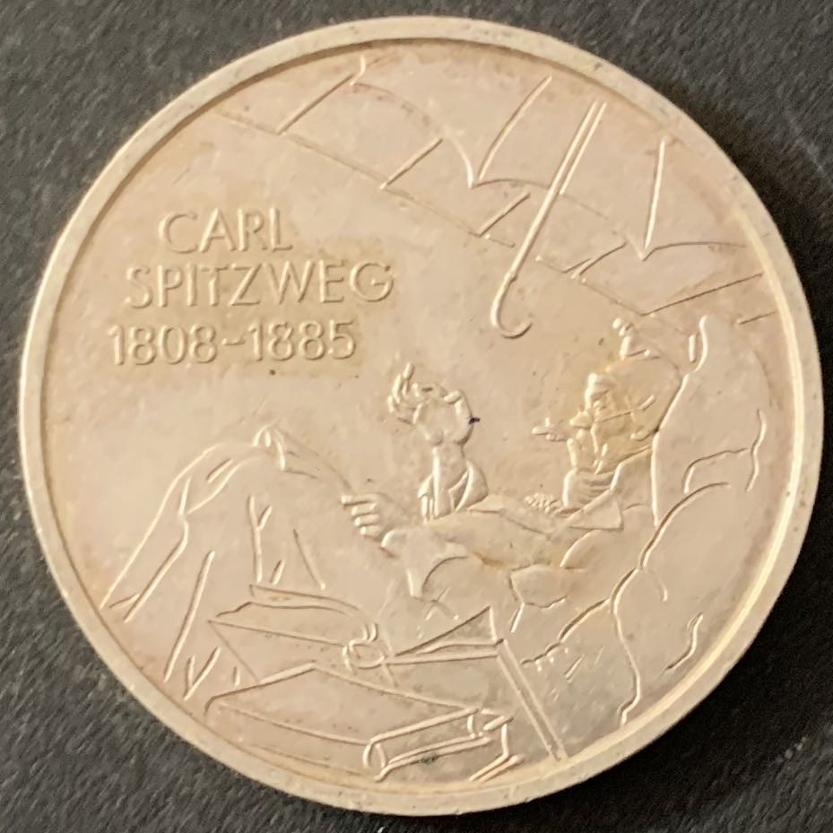 紫瑗钱币—微拍第51期 德国 2008年 画家 卡尔施皮茨威格 10欧元 18克 0.925银