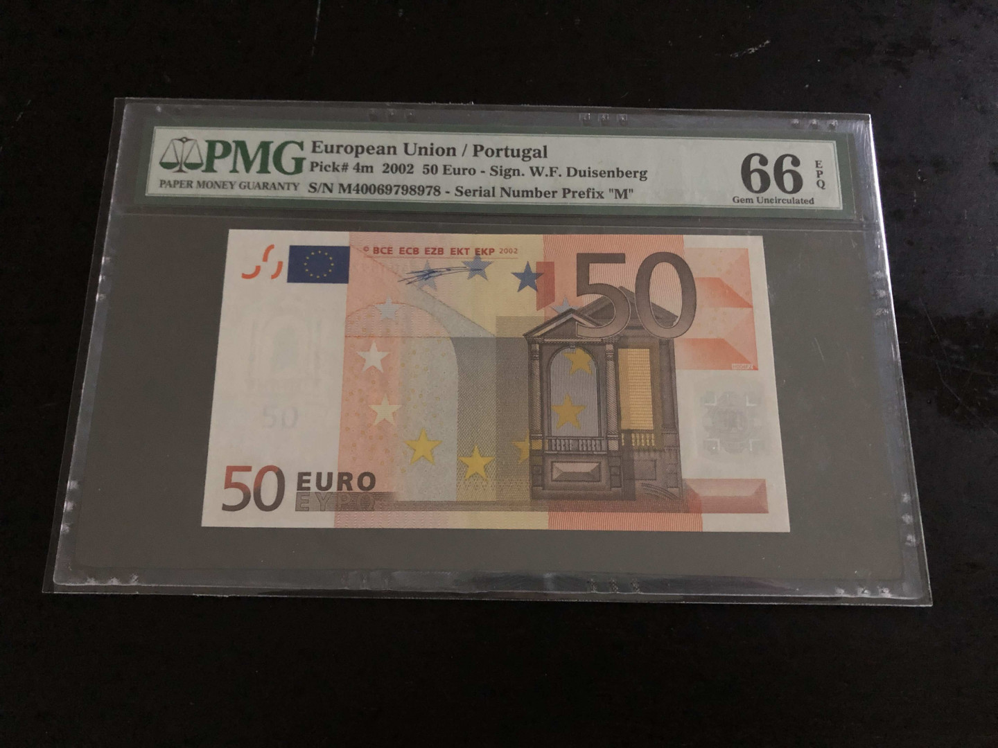 【收藏联盟】第133期拍卖——别墅和花园（共50拍） 【首签】欧盟 2002年 50欧元 PMG66EPQ 葡萄牙版