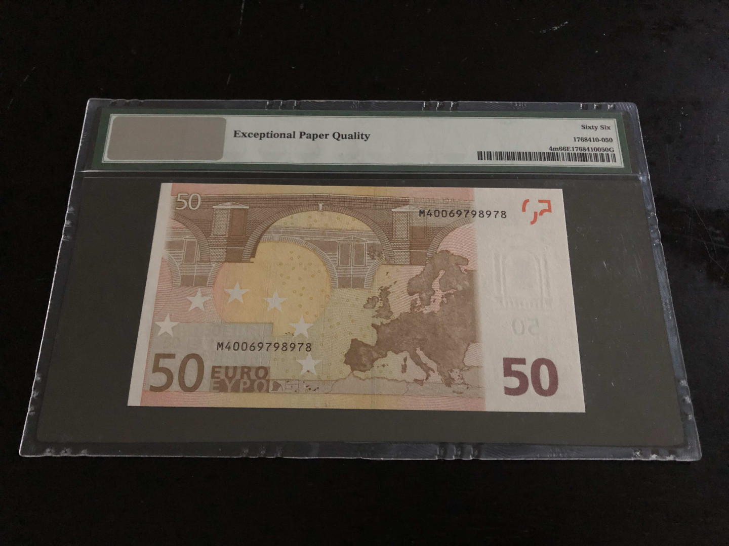 【收藏联盟】第133期拍卖——别墅和花园（共50拍） 【首签】欧盟 2002年 50欧元 PMG66EPQ 葡萄牙版