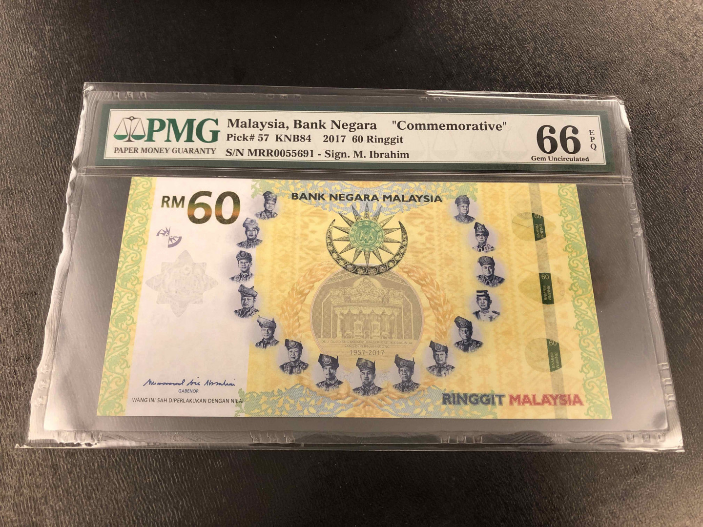 【收藏联盟】第133期拍卖——别墅和花园（共50拍） 马来西亚2017年60林吉特 纪念钞PMG66EPQ