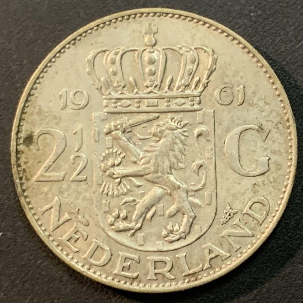 紫瑗钱币—微拍第51期 荷兰 1961年 2.5盾 15克 0.72银