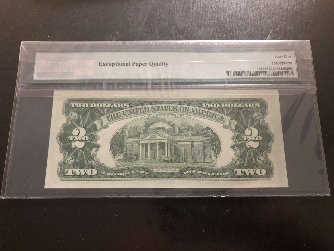 【收藏联盟】第133期拍卖——别墅和花园（共50拍） 美国 1963年 2美金 PMG65EPQ AA冠