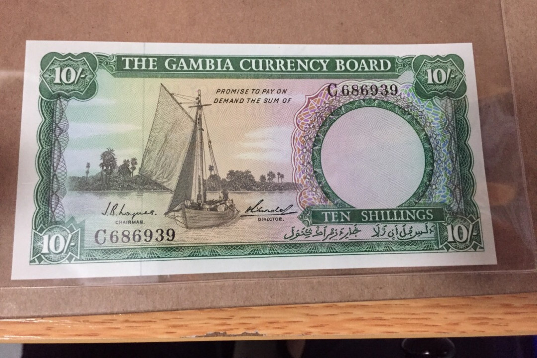 【收藏联盟】第133期拍卖——别墅和花园（共50拍） 冈比亚 1965年 10先令 p1a BWC印刷 精美 该国第一张纸币 全新UNC