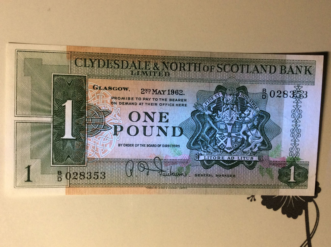 【收藏联盟】第133期拍卖——别墅和花园（共50拍） 苏格兰 1962年1镑 大船 品相如图