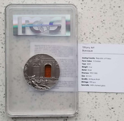 【随心拍&GetCoins】现代钱币拍卖第四十八期 PCGS69帕劳2009年蒂凡尼艺术银币