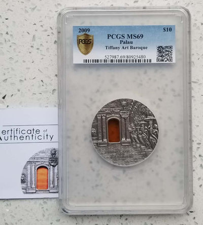 【随心拍&GetCoins】现代钱币拍卖第四十八期 PCGS69帕劳2009年蒂凡尼艺术银币