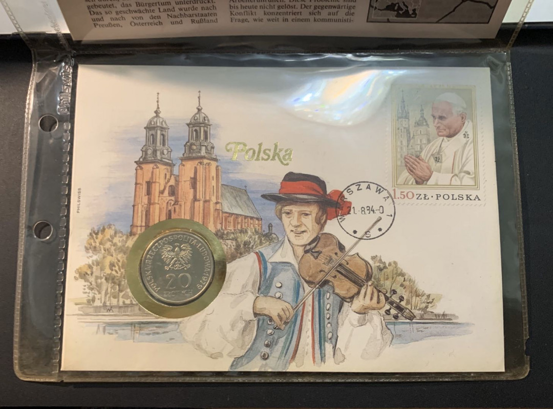 紫瑗钱币—微拍第51期 波兰 1979年  I.Y.C.健康中心 20兹罗提 10.15克 样币 首日封