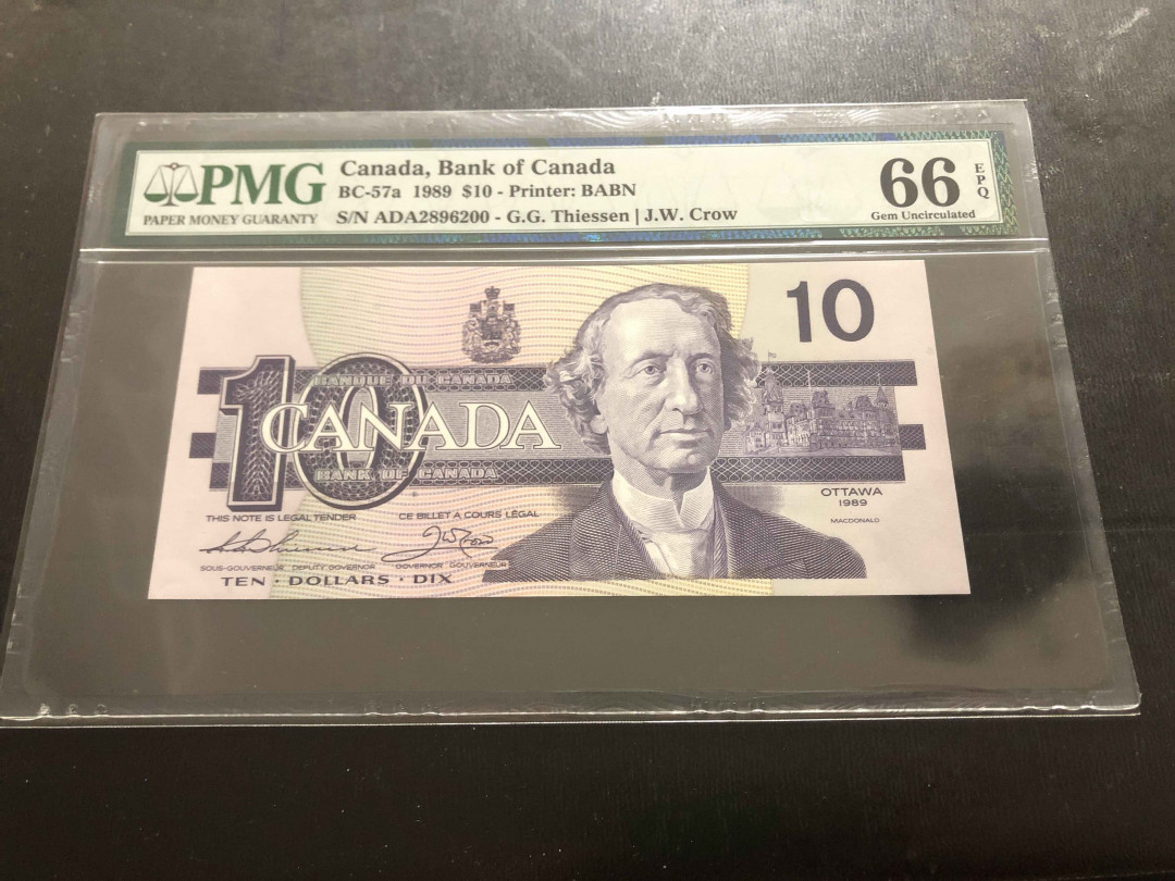 【收藏联盟】第134期拍卖——昆士顿高地战役（共50拍） 加拿大 1989年 10元 PMG66EPQ 鸟版