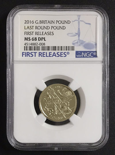 【随心拍&GetCoins】现代钱币拍卖第四十八期 英国2016年最后的圆形英镑NGC68DPL首期蓝标