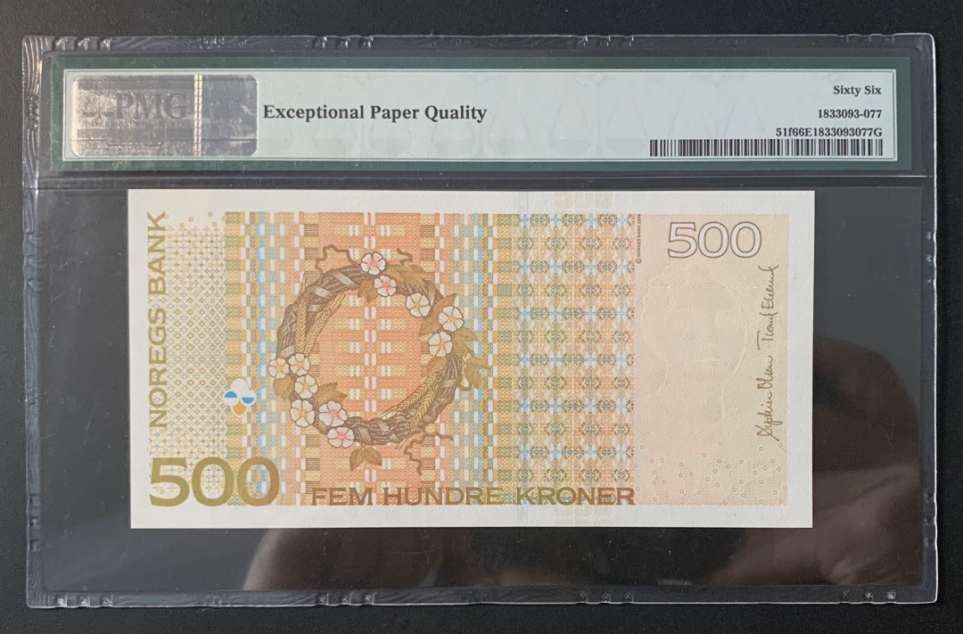 紫瑗钱币—微拍第52期 —纸币场 挪威 2012年 500克朗 PMG 66 EPQ （P-51f）
