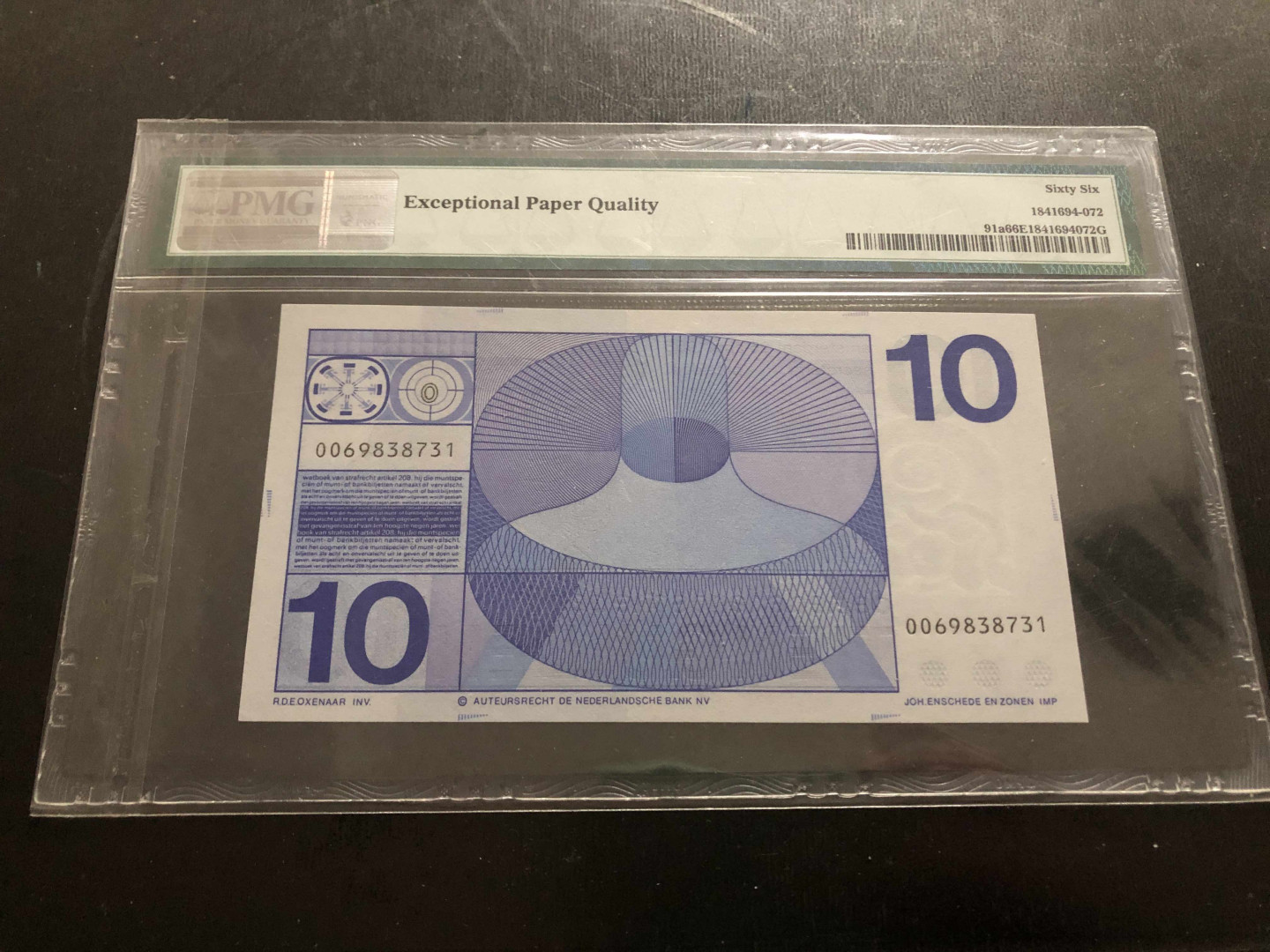 【收藏联盟】第134期拍卖——昆士顿高地战役（共50拍） 【牛眼版】荷兰 1968年 10盾 p91a PMG66EPQ