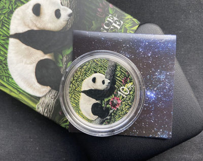 【随心拍&GetCoins】现代钱币拍卖第四十八期   德国2016年10元，德国高精技术 镶嵌泛银南丹陨石30克UV亮光彩色中国熊猫纪念银币【二次加工】