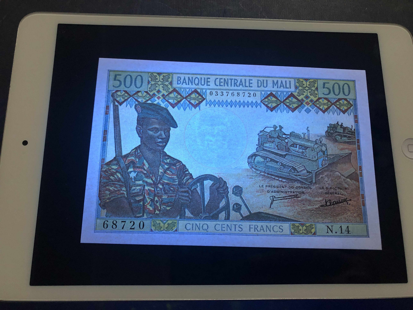 【收藏联盟】第134期拍卖——昆士顿高地战役（共50拍） 马里 1973-84年 500法郎 全新UNC