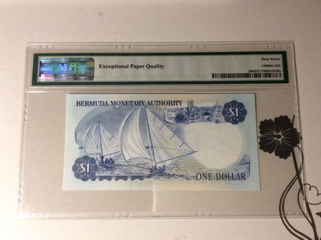 【收藏联盟】第134期拍卖——昆士顿高地战役（共50拍） 百慕大 1978-84年 1元 PMG67EPQ 高冠女王 