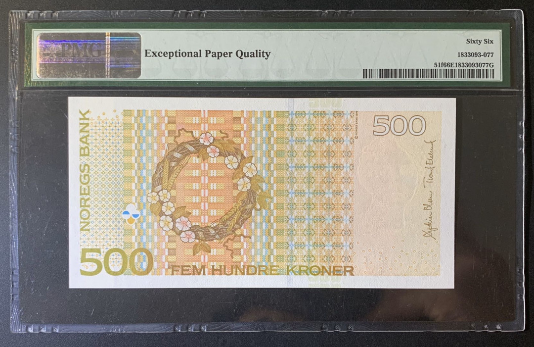 紫瑗钱币—微拍第52期 —纸币场 挪威 2012年 500克朗 PMG 66 EPQ （P-51f）