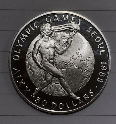 【随心拍&GetCoins】现代钱币拍卖第四十八期 库克1987年奥运火炬传递纪念银币