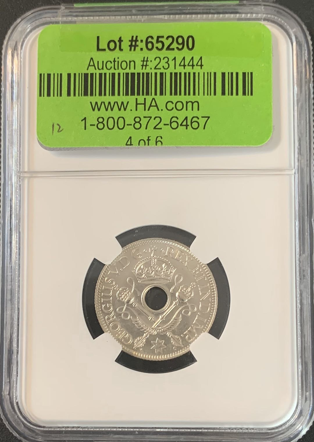 紫瑗钱币—微拍第51期 新几内亚 1938年 1先令 NGC MS64