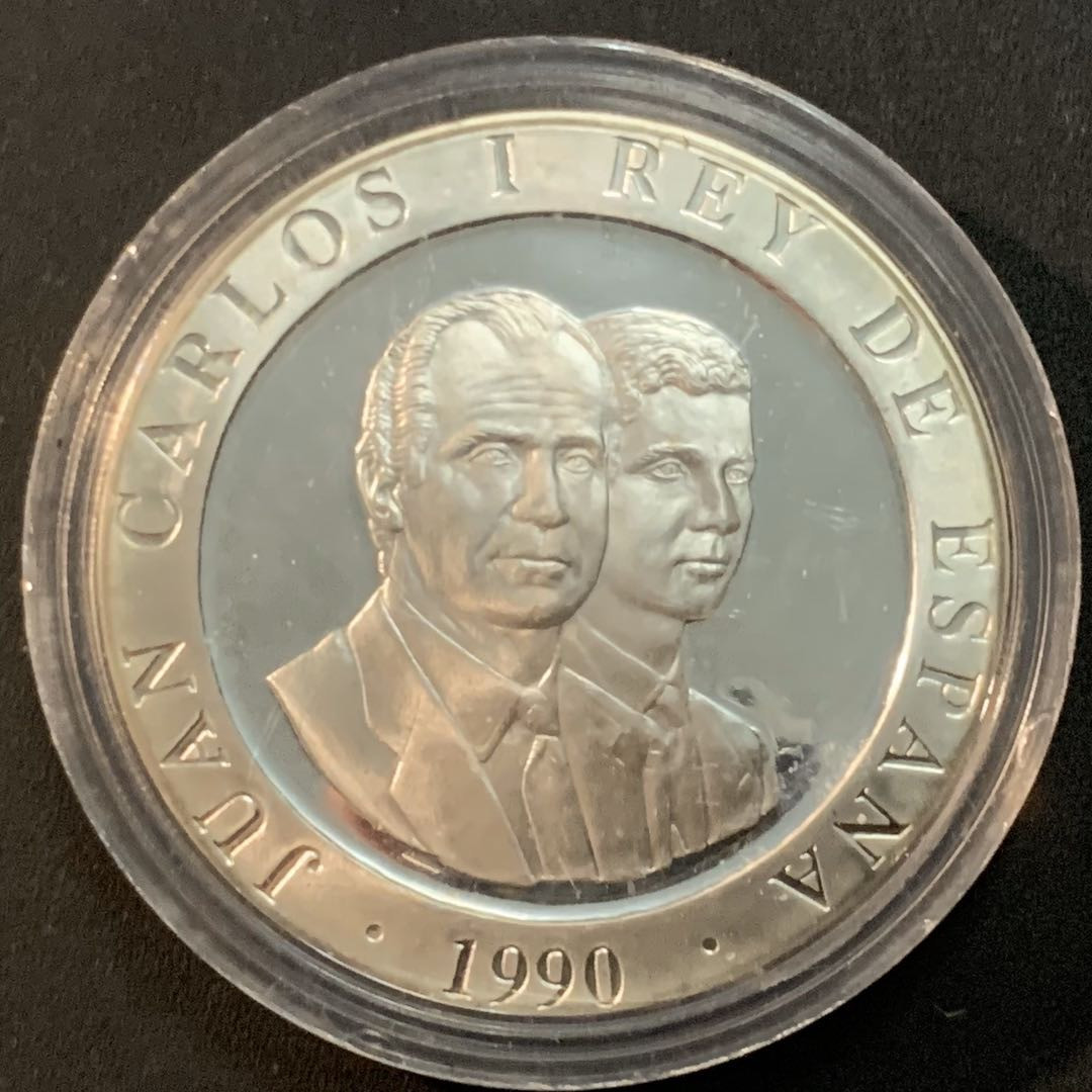 紫瑗钱币—微拍第53期  西班牙 1990年 奥运会 会徽 2000比塞塔 27克 0.925银 精制